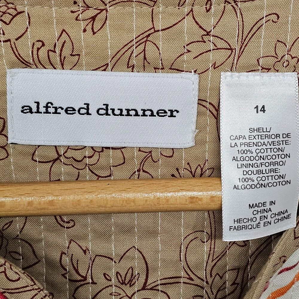 Alfred Dunner Women Size 14 Floral Quilted Jacket Office Boho Artsy Bloomcore‎ - Picture 3 of 6